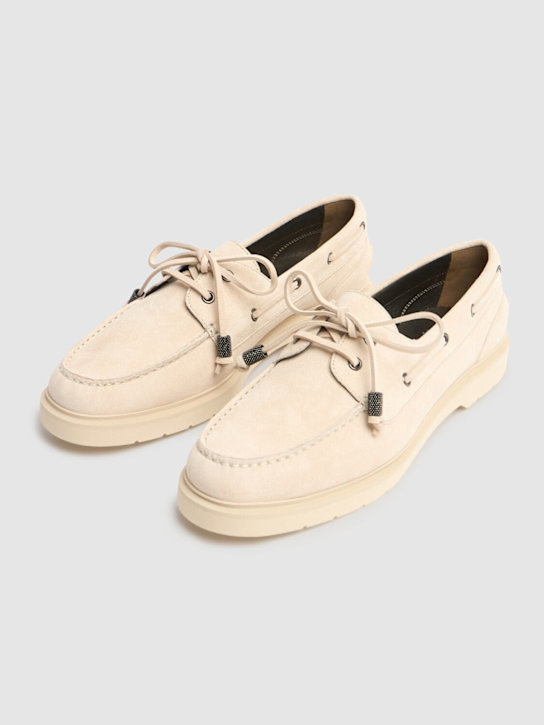 Brunello Cucinelli: 20毫米麂皮乐福鞋 - Oat - women_2 | Luisa Via Roma