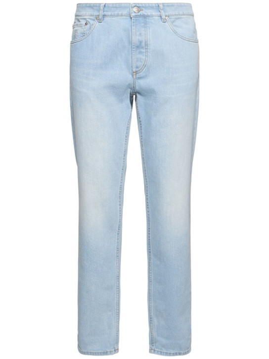 Brunello Cucinelli: 石洗棉质牛仔裤 - Light Wash - men_0 | Luisa Via Roma