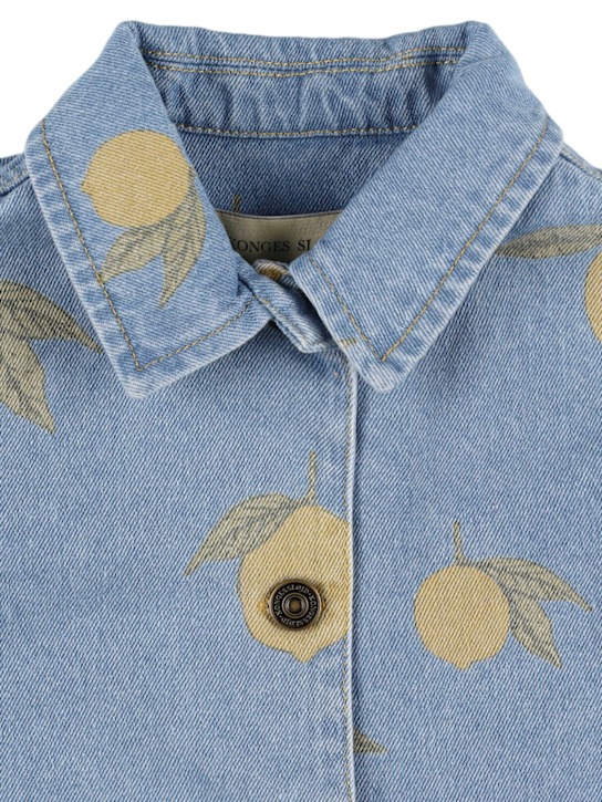 Konges Sløjd: Giacca in denim di cotone con stampa Lemon - Celeste - kids-girls_1 | Luisa Via Roma