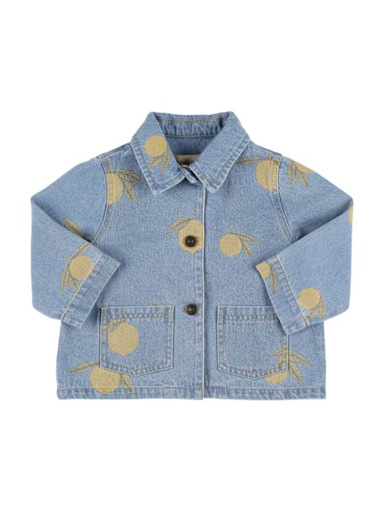Konges Sløjd: Giacca in denim di cotone con stampa Lemon - Celeste - kids-girls_0 | Luisa Via Roma