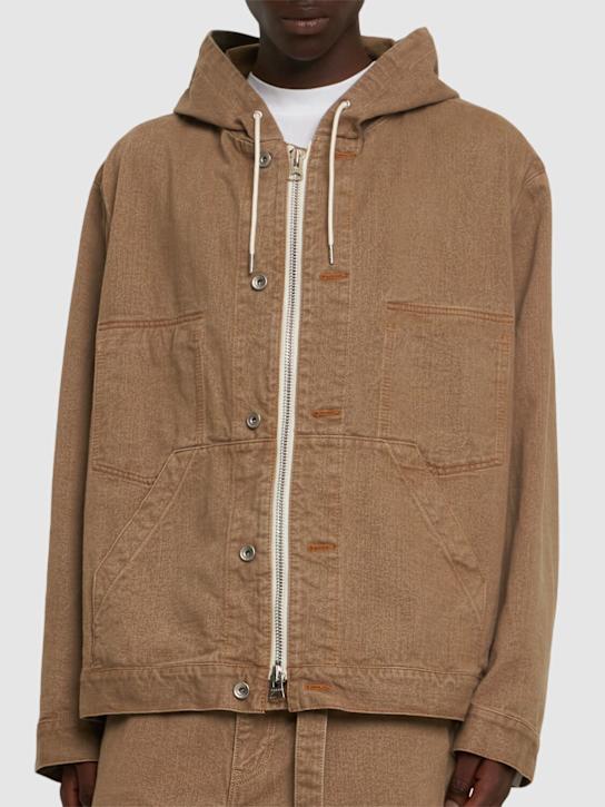 Sacai: Denim hoodie - Beige - men_2 | Luisa Via Roma