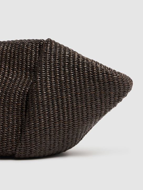 Brunello Cucinelli: Small raffia clutch - Dark Brown - women_4 | Luisa Via Roma