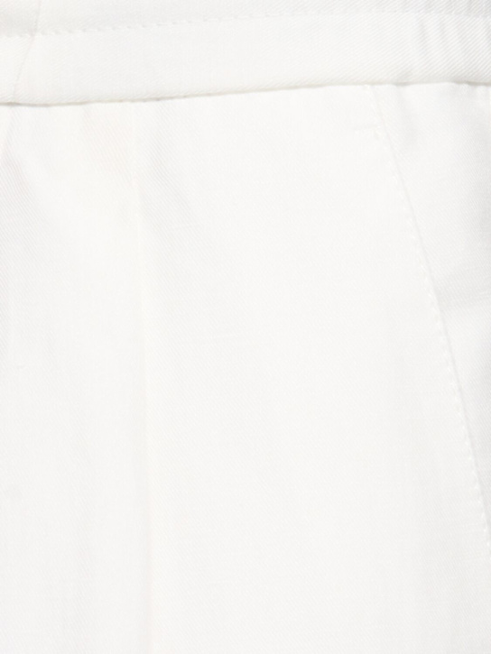 Brunello Cucinelli: Cotton & linen Bermuda shorts - Neve - men_4 | Luisa Via Roma