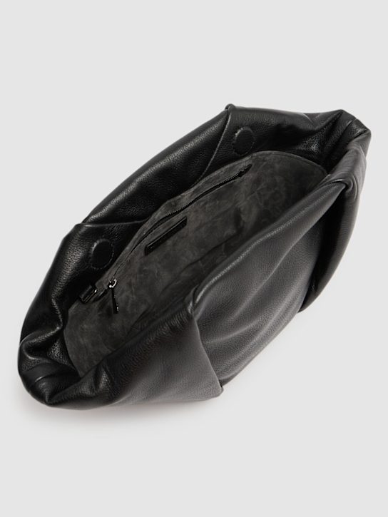 Brunello Cucinelli: Small grained leather clutch - Black - women_6 | Luisa Via Roma