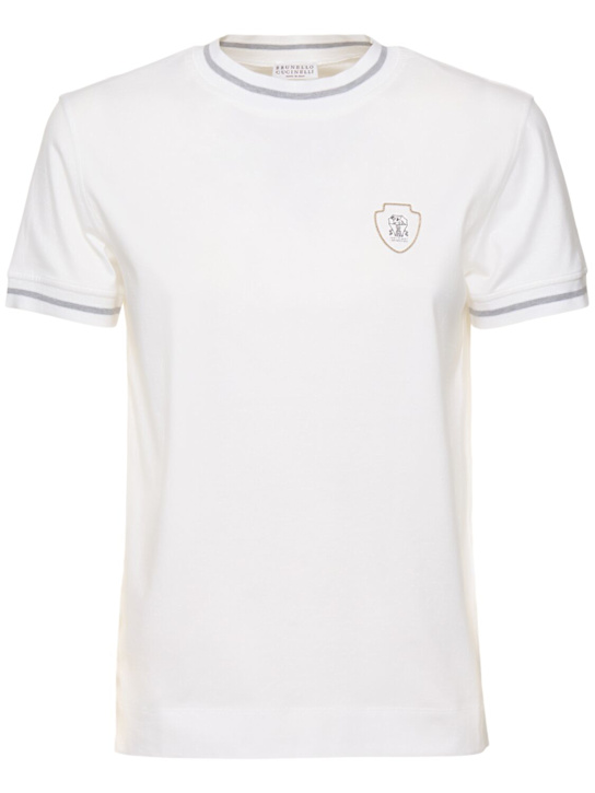 Brunello Cucinelli: Cotton jersey t-shirt - women_0 | Luisa Via Roma