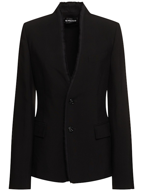 Ann Demeulemeester: Sady fitted collarless viscose blazer - women_0 | Luisa Via Roma