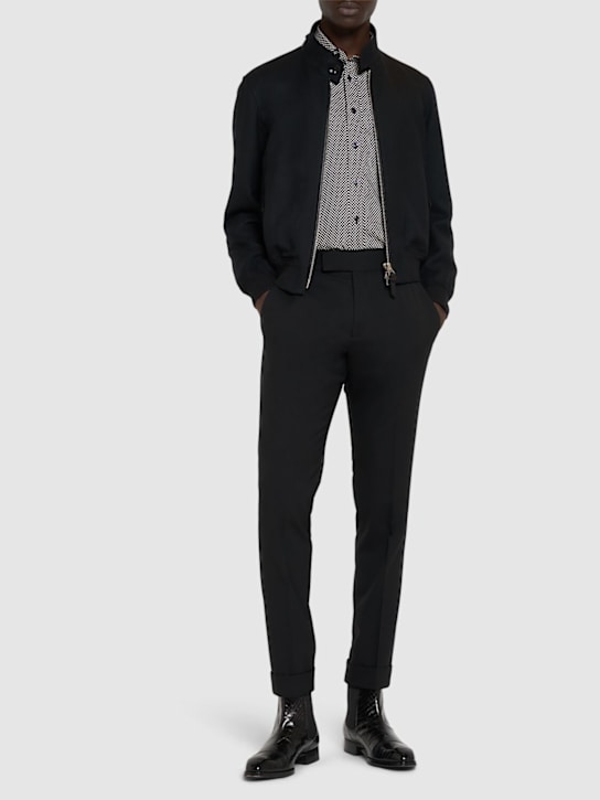 Tom Ford: Light wool & silk casual jacket - Black - men_1 | Luisa Via Roma