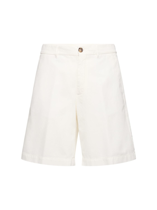Brunello Cucinelli: Cotton Bermuda shorts - Neve - men_0 | Luisa Via Roma