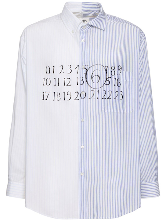 MM6 Maison Margiela: Cotton poplin patchwork shirt - men_0 | Luisa Via Roma