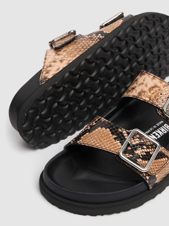 BIRKENSTOCK 1774: Arizona python print leather sandals - Beige/Black - women_3 | Luisa Via Roma