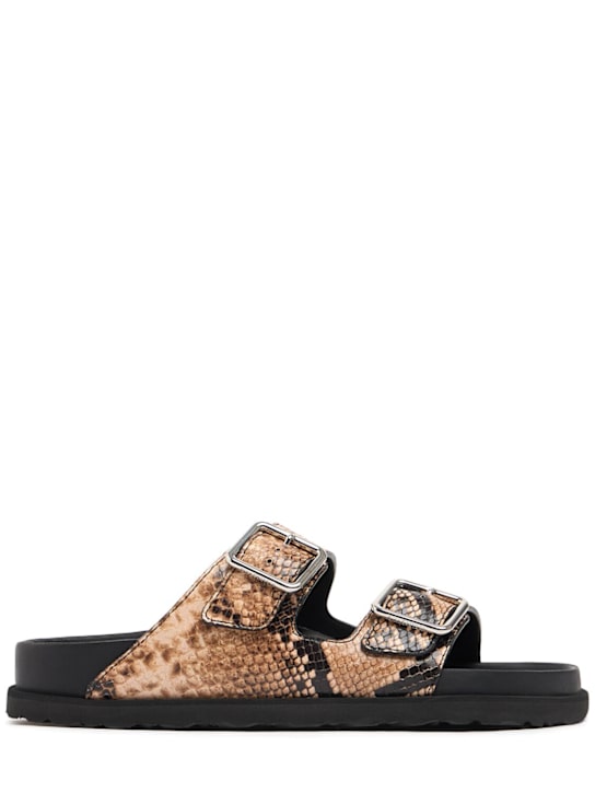 BIRKENSTOCK 1774: Arizona python print leather sandals - Beige/Black - women_0 | Luisa Via Roma