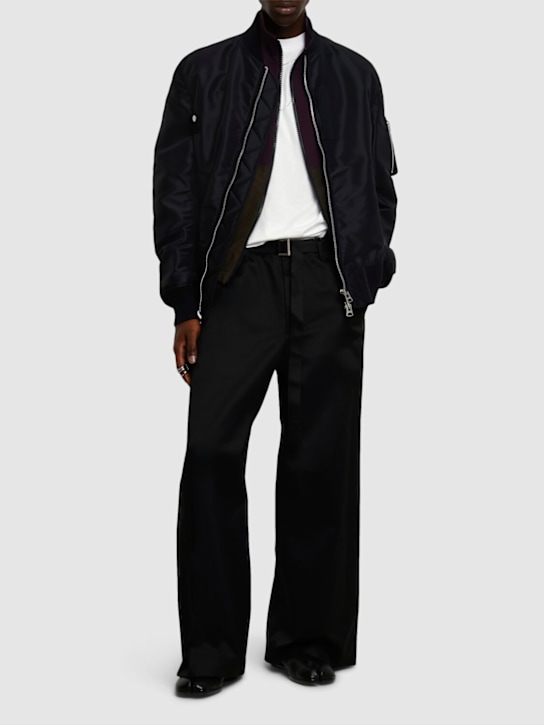 Sacai: Pantaloni chino in cotone - Nero - men_1 | Luisa Via Roma