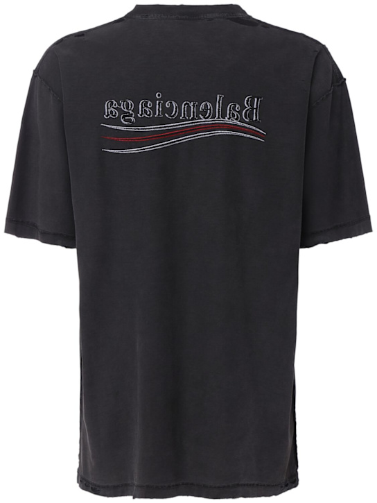 Balenciaga: Inside Out Political cotton t-shirt - Black - men_3 | Luisa Via Roma
