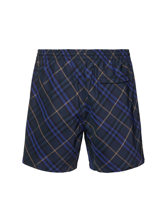 Burberry: Checked swim shorts - Midnight - men_2 | Luisa Via Roma