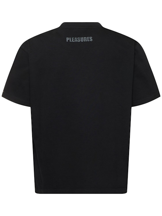 Pleasures: Box logo heavyweight t-shirt - Black - men_3 | Luisa Via Roma