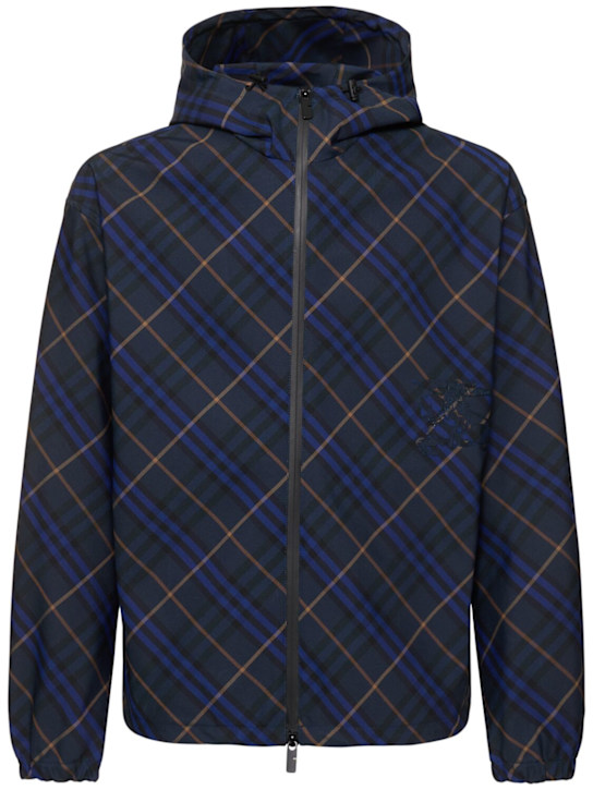 Burberry: Bias Check nylon windbreaker - Midnight Ip Che - men_0 | Luisa Via Roma