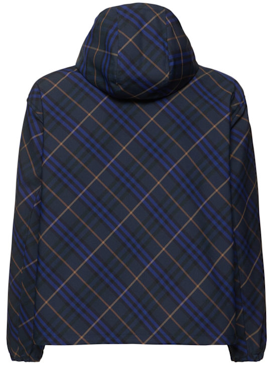Burberry: Bias Check nylon windbreaker - Midnight Ip Che - men_3 | Luisa Via Roma
