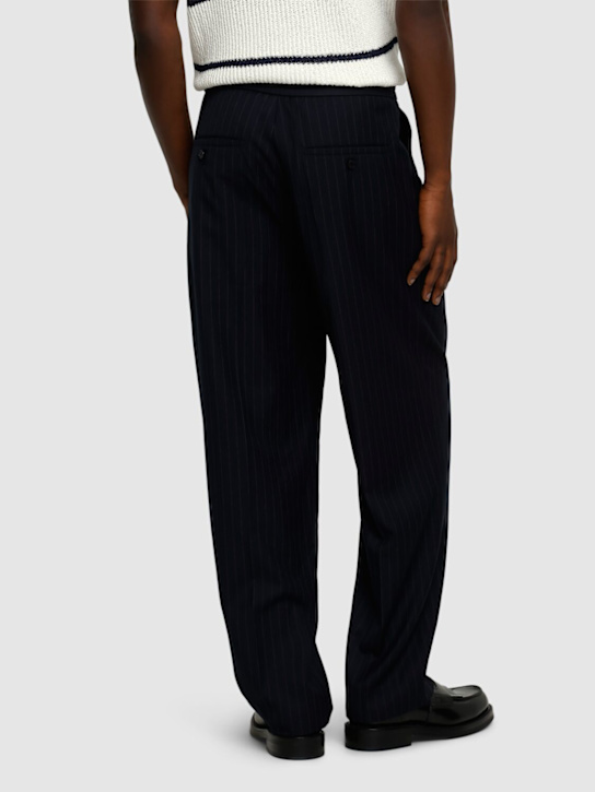 Dunst: Lounge poly blend pants - Navy Stripe - men_2 | Luisa Via Roma
