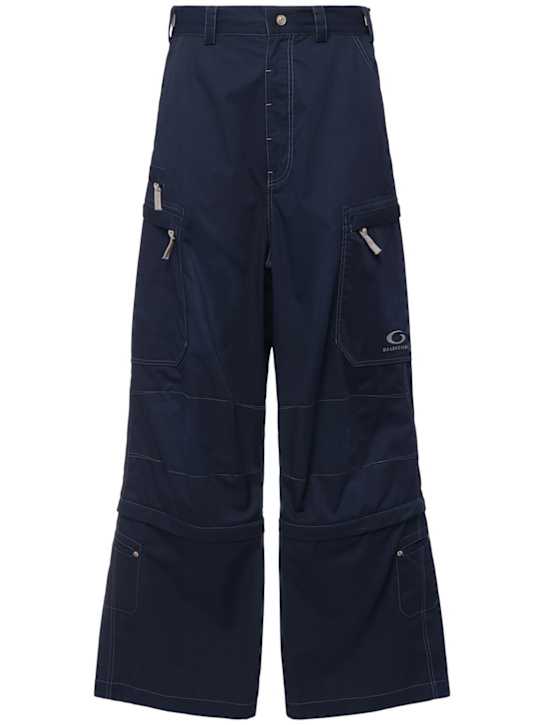 Balenciaga: Utility tech & cotton work pants - Navy - men_0 | Luisa Via Roma