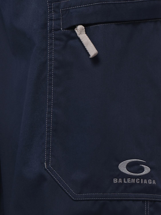 Balenciaga: Utility tech & cotton work pants - Navy - men_4 | Luisa Via Roma