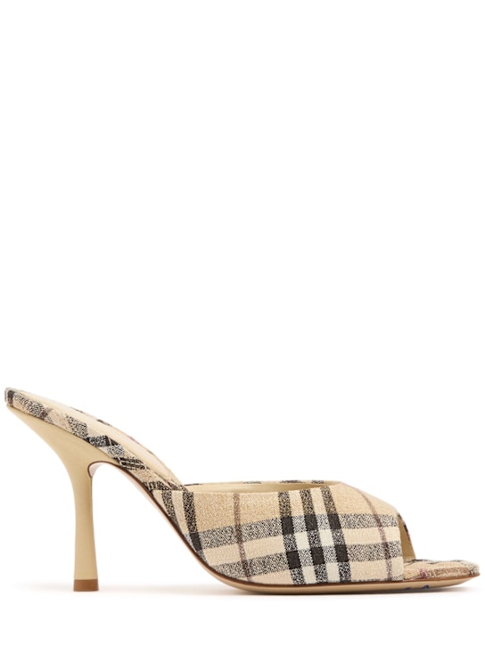 Burberry: Mules Lf Mews Check 90mm - women_0 | Luisa Via Roma