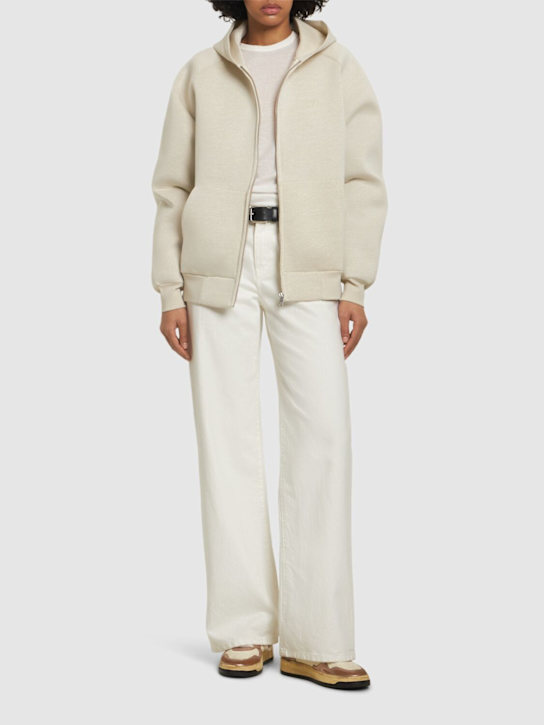 Autry: Felpa in neoprene con cappuccio - Crema - women_1 | Luisa Via Roma