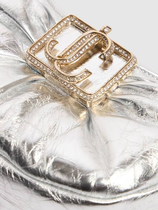 Jimmy Choo: Mini Edie hobo top handle bag - Silver - women_4 | Luisa Via Roma