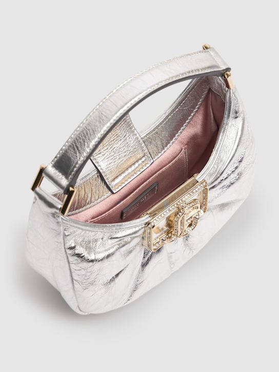 Jimmy Choo: Mini Edie hobo top handle bag - Silver - women_6 | Luisa Via Roma