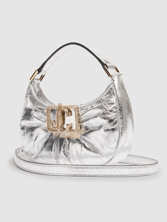 Jimmy Choo: Mini Edie hobo top handle bag - Silver - women_3 | Luisa Via Roma