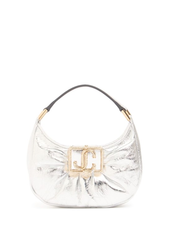 Jimmy Choo: Mini Edie hobo top handle bag - Silver - women_0 | Luisa Via Roma