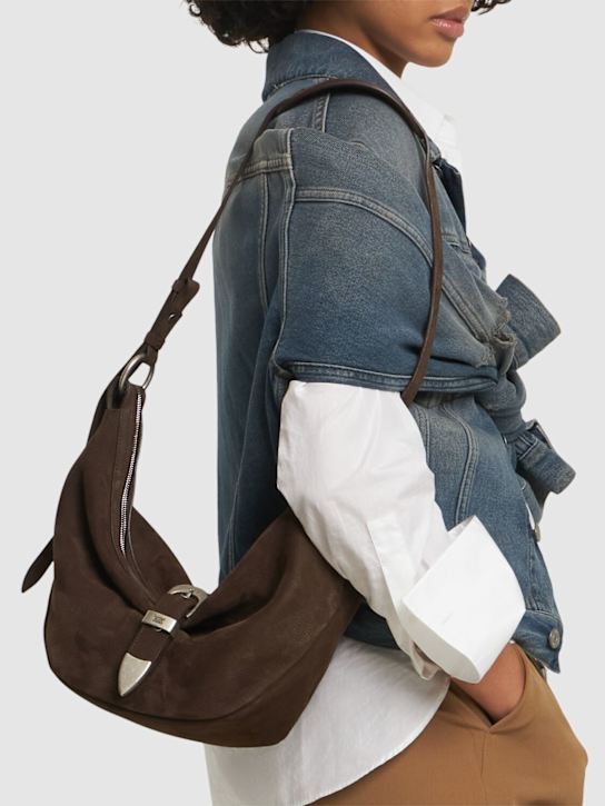 MARGESHERWOOD: Medium Belted nubuck shoulder bag - women_1 | Luisa Via Roma