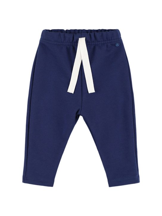 Petit Bateau: Cotton jersey pants - Blue - kids-boys_0 | Luisa Via Roma