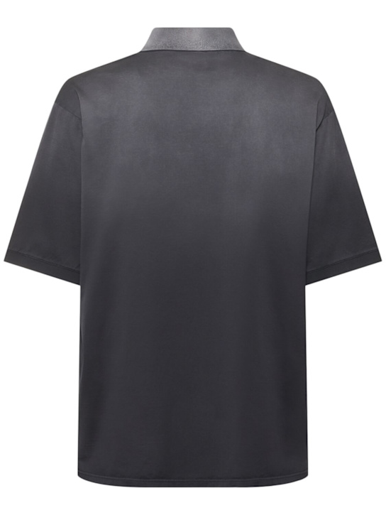 McQueen: Oversized cotton polo shirt - Black - men_3 | Luisa Via Roma