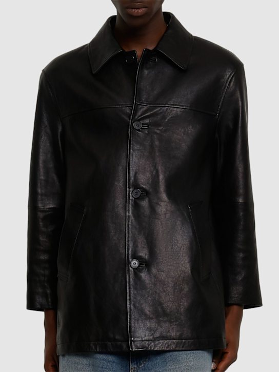 Dunst: Unisex leather jacket - Black - men_2 | Luisa Via Roma