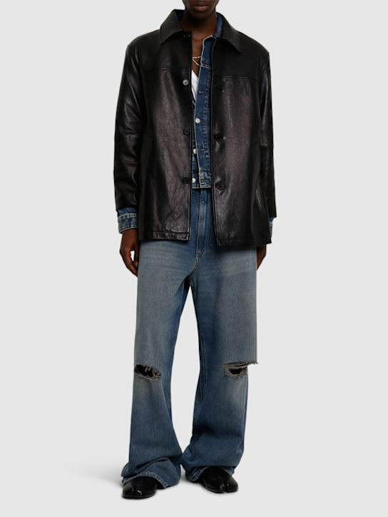 Dunst: Unisex leather jacket - Black - men_1 | Luisa Via Roma