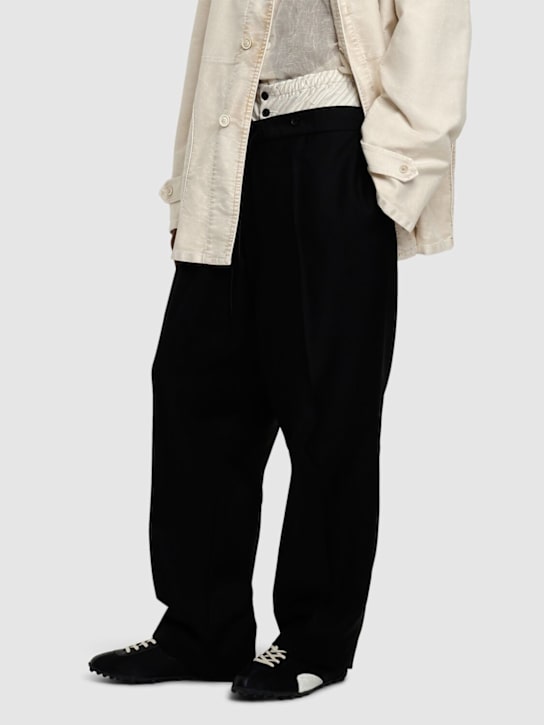 Maison Margiela: Sprinters low top cotton blend sneakers - Black/White - men_1 | Luisa Via Roma