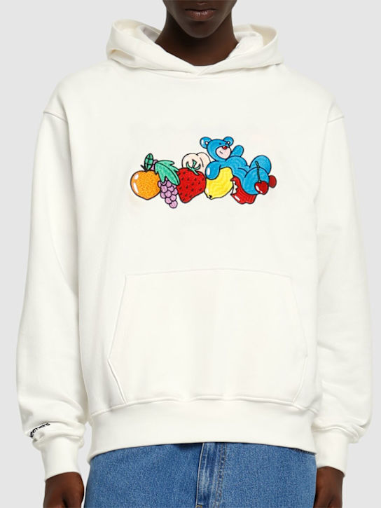 InBetweeners: Unisex fruit & bear embroidered hoodie - Off White - men_2 | Luisa Via Roma