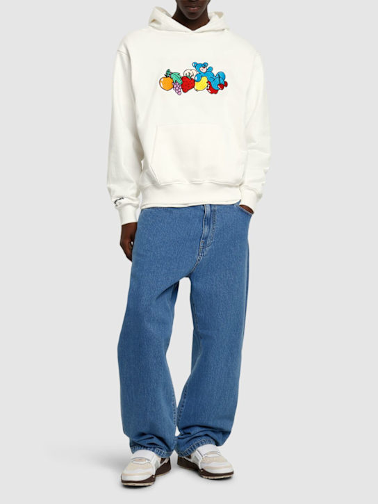 InBetweeners: Unisex fruit & bear embroidered hoodie - Off White - men_1 | Luisa Via Roma