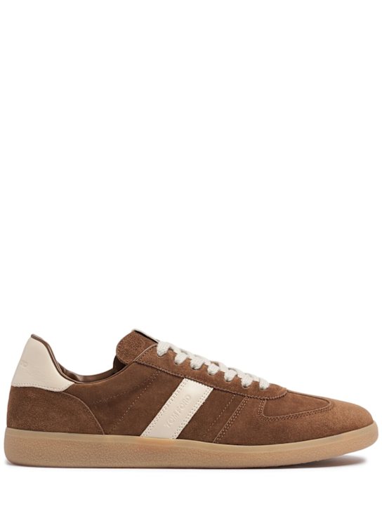 Tom Ford: Archer suede sneakers - Tobacco Amber - men_0 | Luisa Via Roma