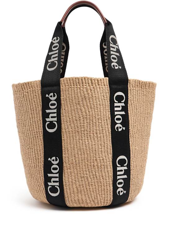Chloé: Large Woody paper tote bag - women_0 | Luisa Via Roma