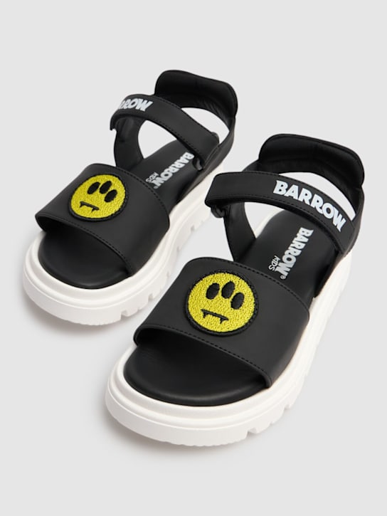 Barrow: Synthetic sandals - Black - kids-boys_1 | Luisa Via Roma