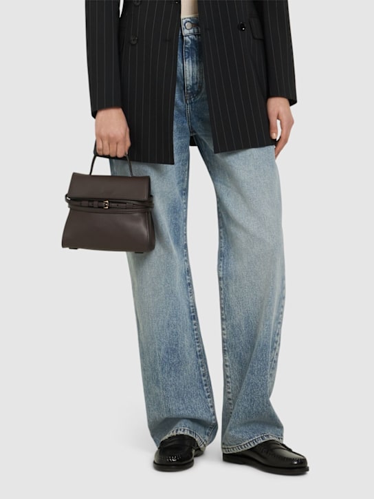 Moschino: Mini Tie Me leather top handle bag - women_1 | Luisa Via Roma