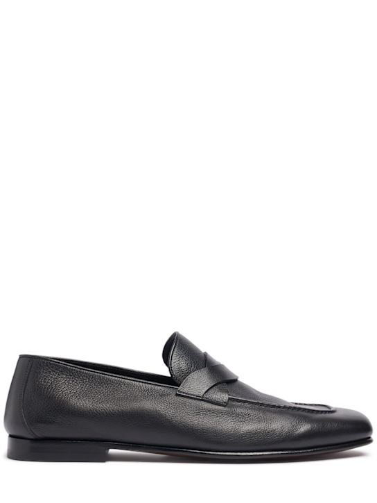 Tom Ford: Gigi twisted band leather loafers - Black - men_0 | Luisa Via Roma