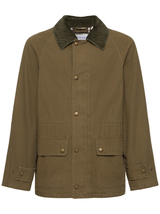 Burberry: Garment washed short field jacket - men_0 | Luisa Via Roma