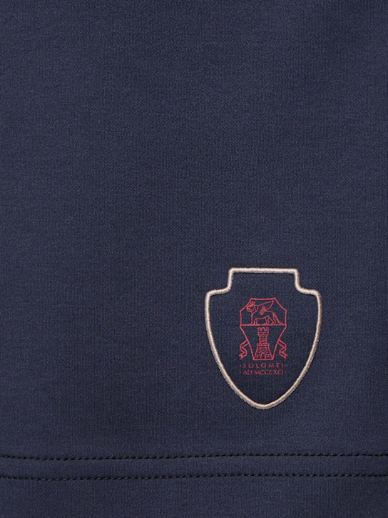 Brunello Cucinelli: Cotton tennis shorts - Blue - men_4 | Luisa Via Roma