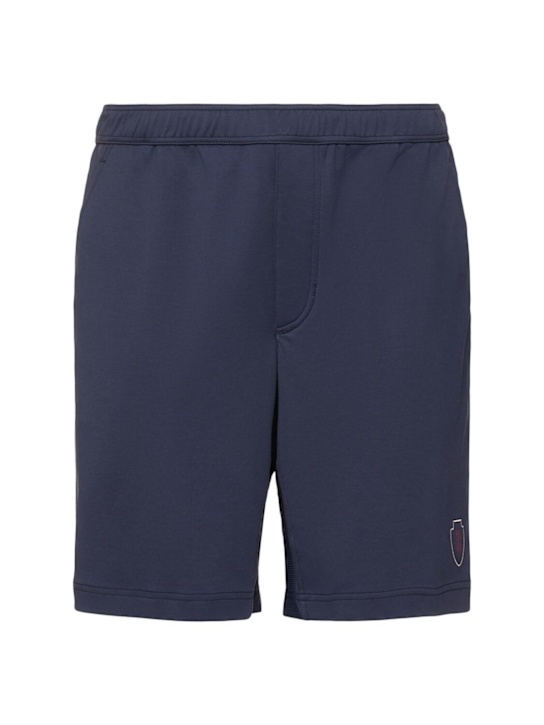 Brunello Cucinelli: Cotton tennis shorts - Blue - men_0 | Luisa Via Roma