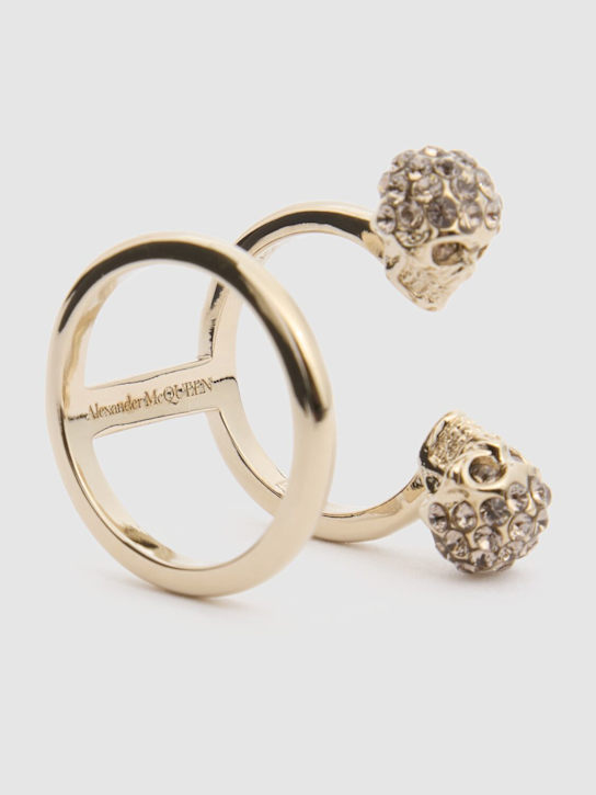 McQueen: 双骷髅堆叠戒指 - 金色 - women_3 | Luisa Via Roma