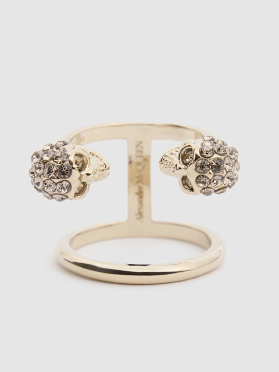 McQueen: 双骷髅堆叠戒指 - 金色 - women_2 | Luisa Via Roma