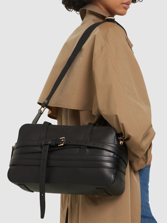 Moschino: Tie Me leather shoulder bag - women_1 | Luisa Via Roma