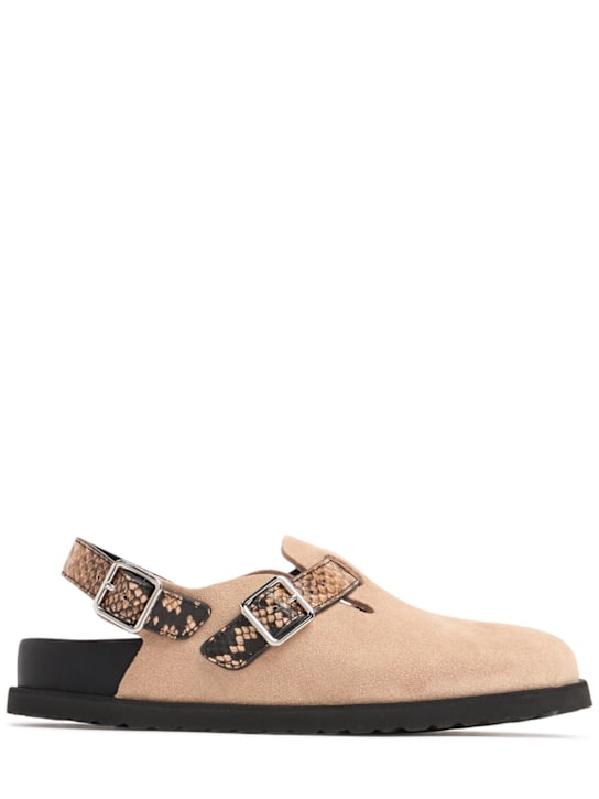 BIRKENSTOCK 1774: Tokio leather mules w/ python print - women_0 | Luisa Via Roma